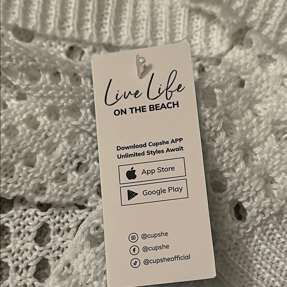 CUPSHE White Crochet Coverup NWT - Picture 8 of 9